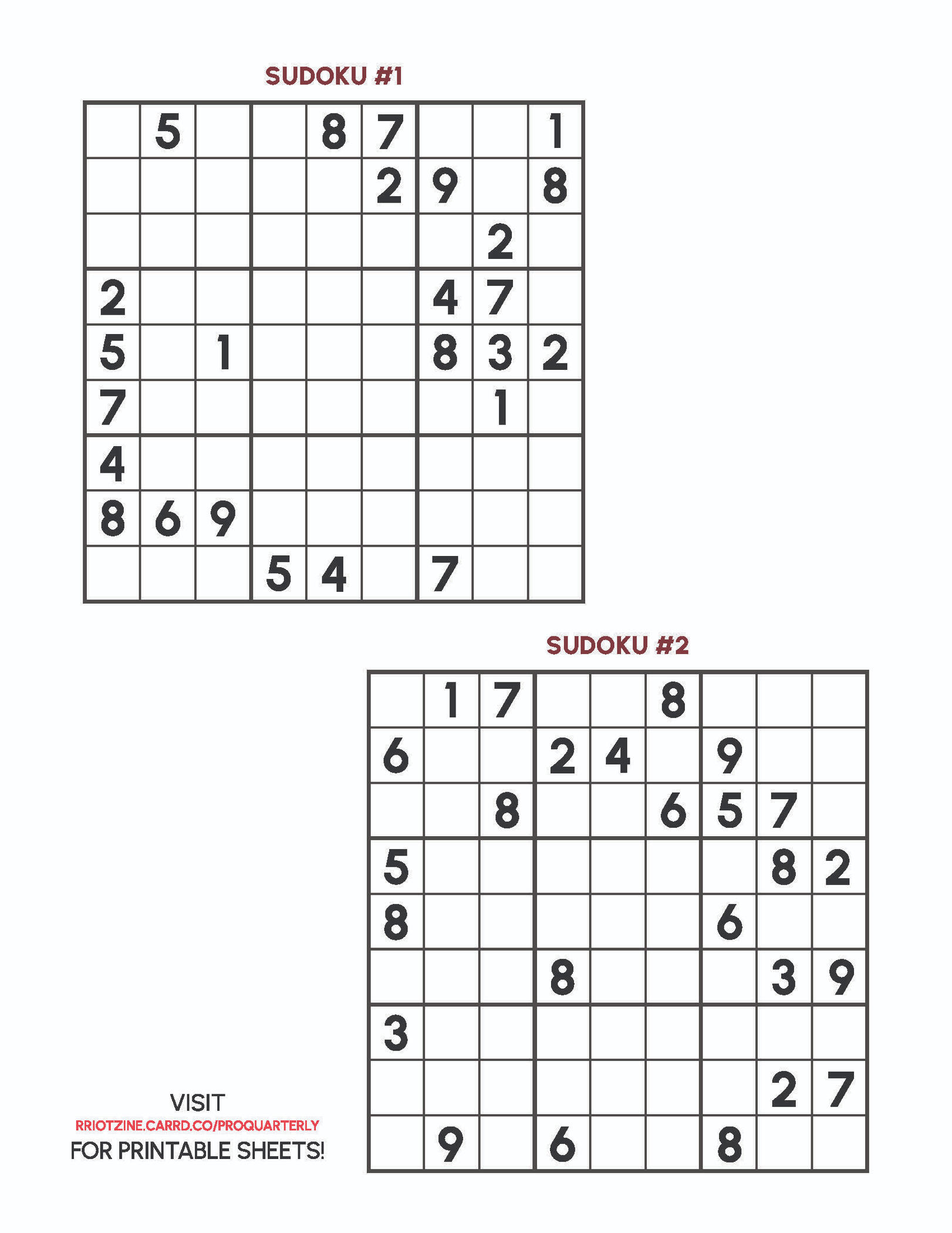 PRO QUARTERLY Sudoku