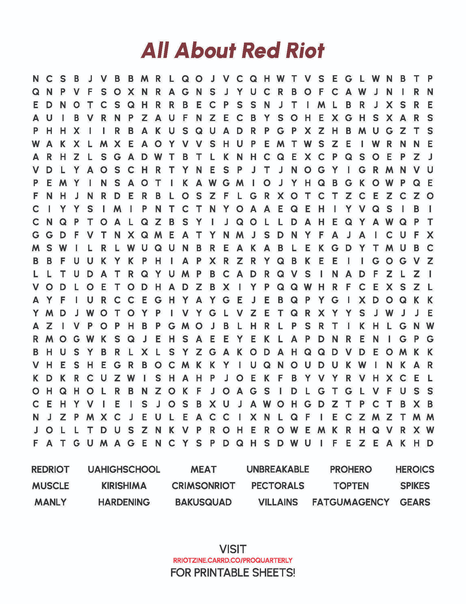 PRO QUARTERLY Word Search 02